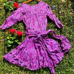 VINTAGE 1970s Chez Zvanni 100% Silk Dress Size ~ M